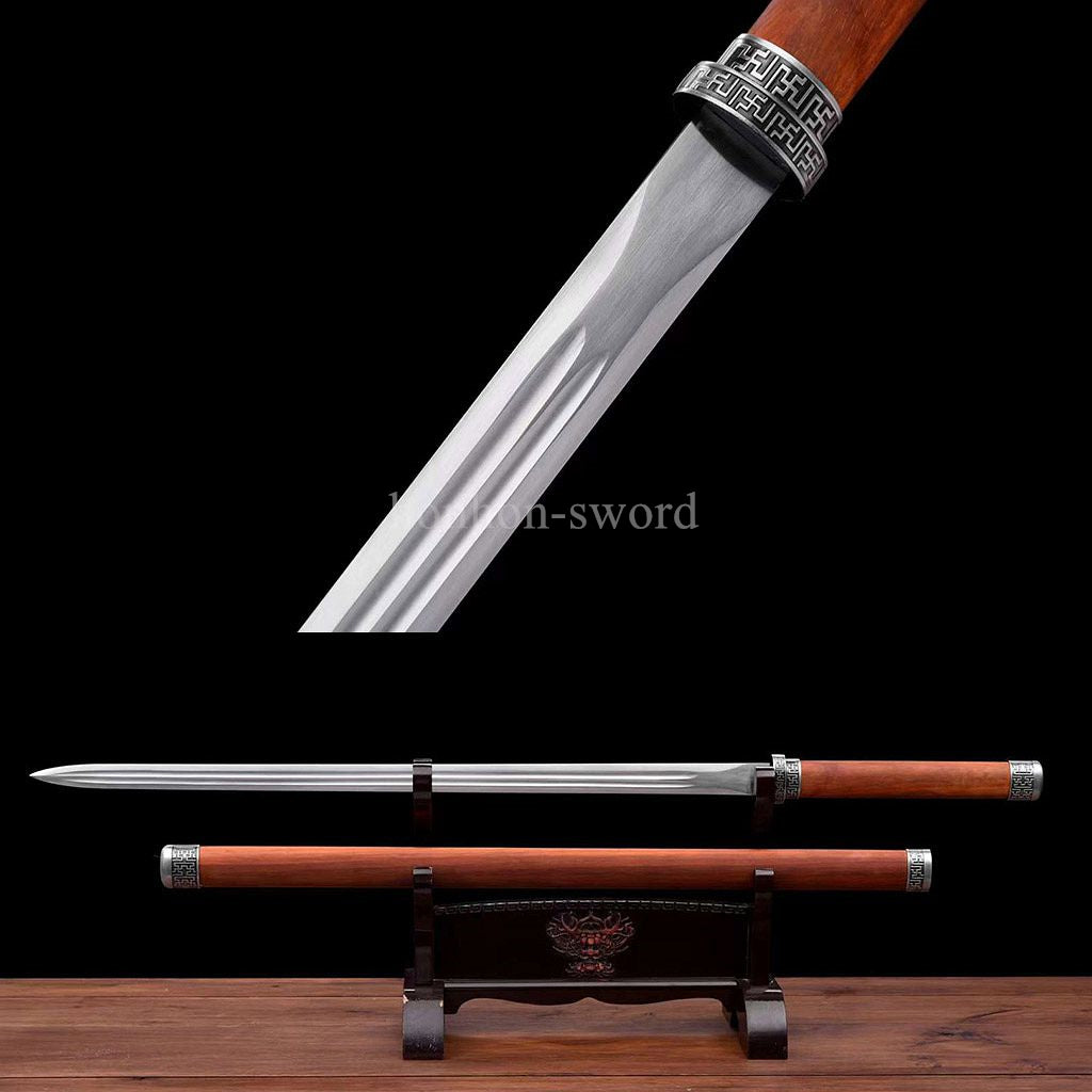 Hand Forged 1095 High Carbon Steel Real Chinese Jian剑 Sharp Double Edg ...